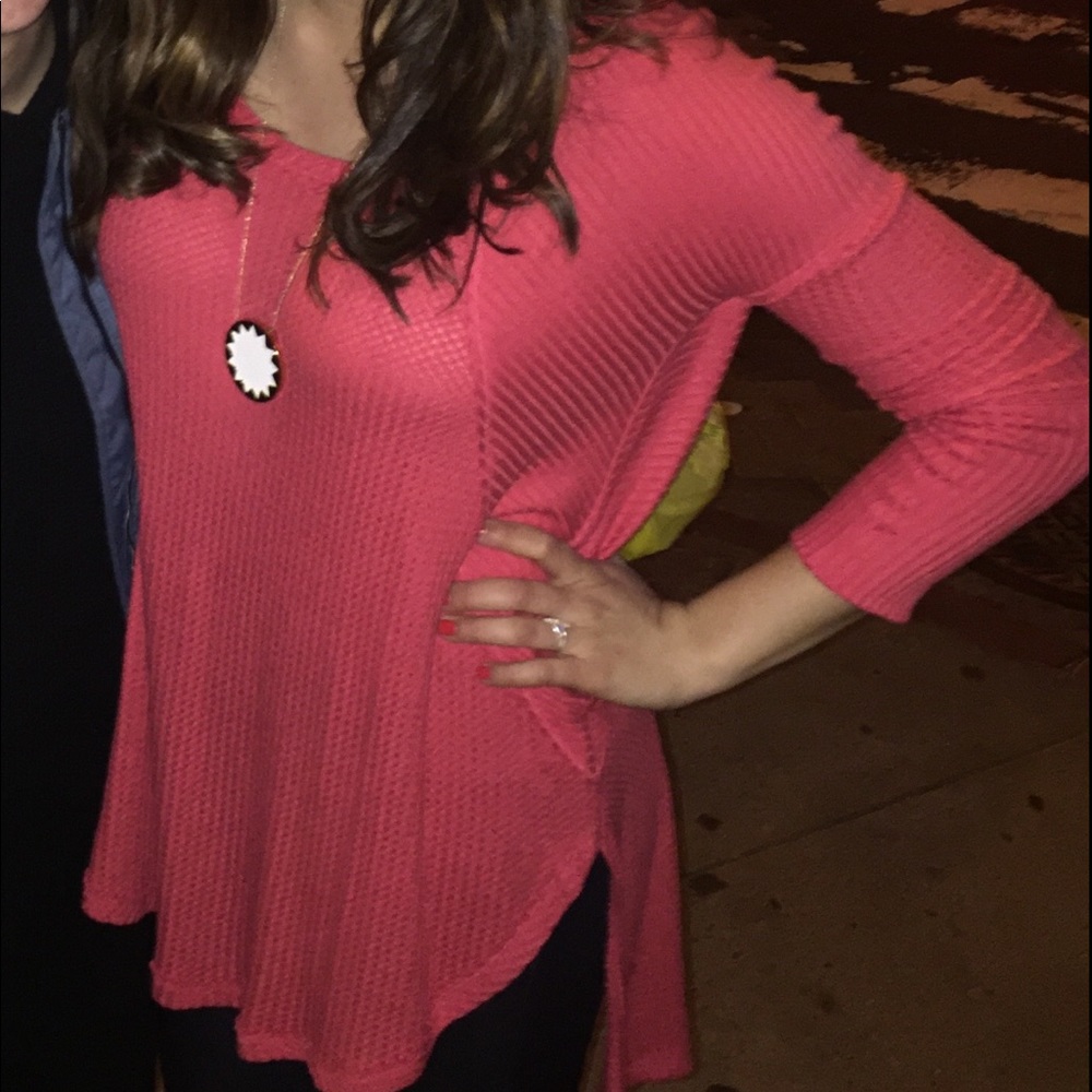 Free people pink long sleeve tunic